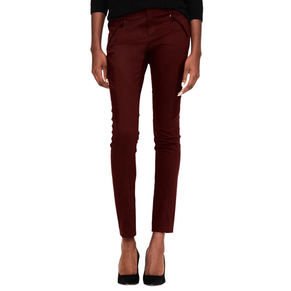 Club Monaco burgundy/maroon moto Judith pants
